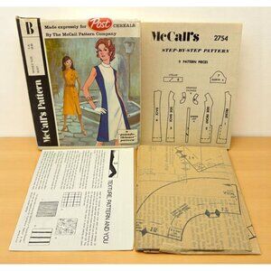 McCalls 2754 Dress Pattern Size 14 Vintage Post Cereal B Version Uncut 1970s